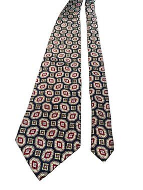 Stafford Mens Silk Tie Made in Portugal Geometric Pattern Necktie